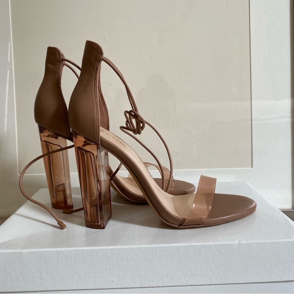 Aldo Bekka Heels with lucite heel and strap - New